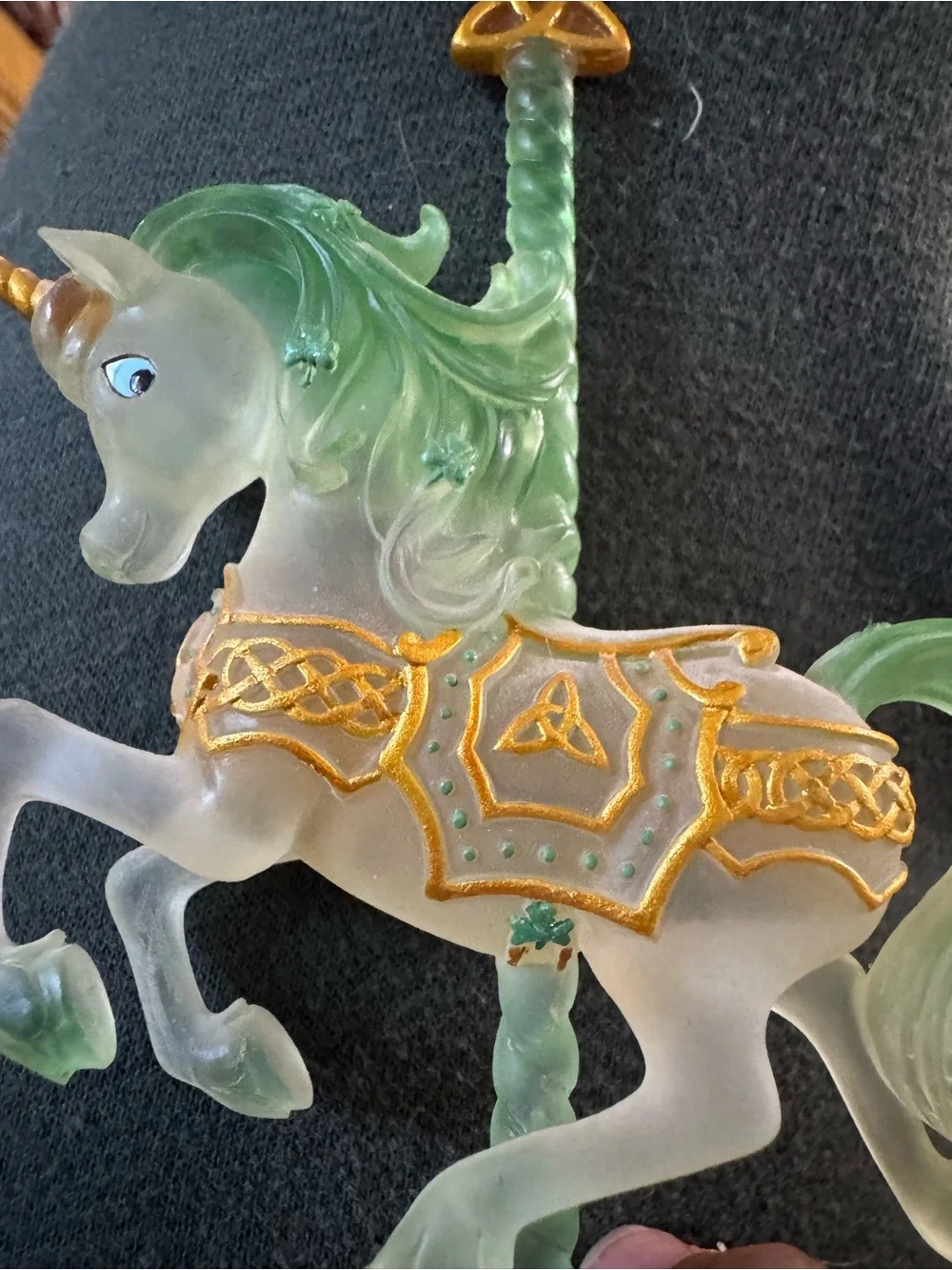 Rare-Irish luck of the Irish Unicorn Carousel Collection by Hamilton Collection